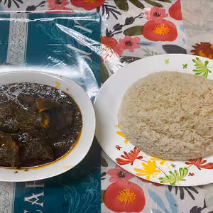 Potato Greens w/ Rice (Red Oil)